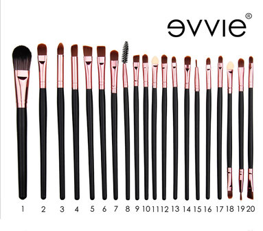 Set van 20 make-up kwasten voor oogschaduw, lippenstift, concealer en foundation